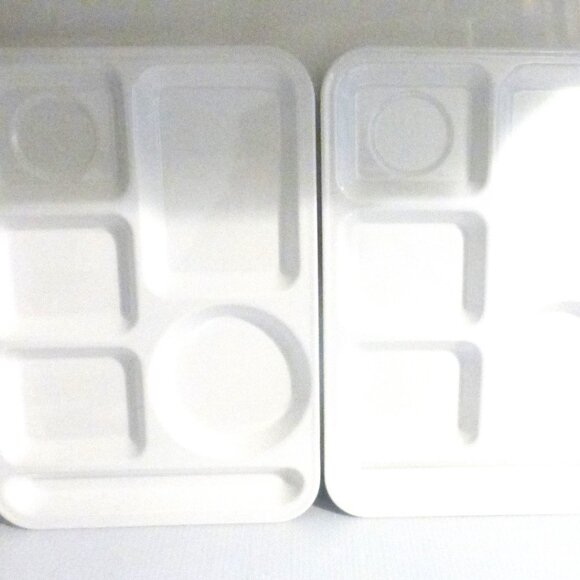 4x WHITE Texas Ware Melamine Ware DINNER TRAYS Vintage Serving Tray TV DINNER - Picture 4 of 4